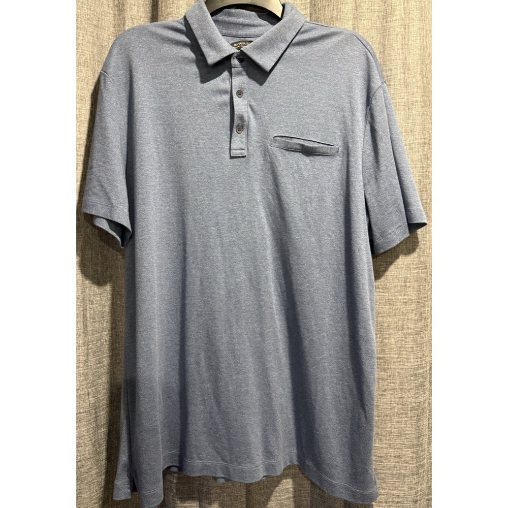 Banana Republic‎ Luxury Touch Polo Men's XL Light Blue Standard Fit Cotton Soft